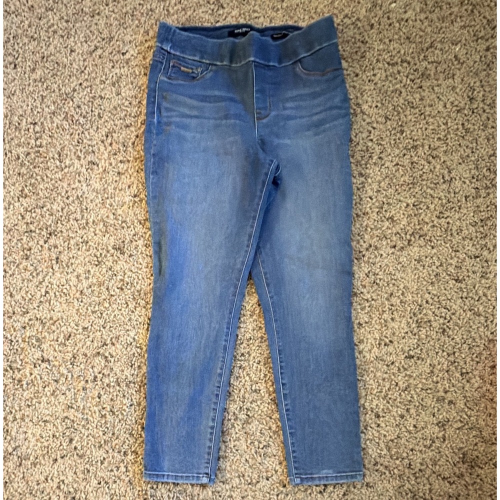 Nine West Heidi Pull On Skinny Crop Jeans Women's Size 8 Blue Stretch Denim